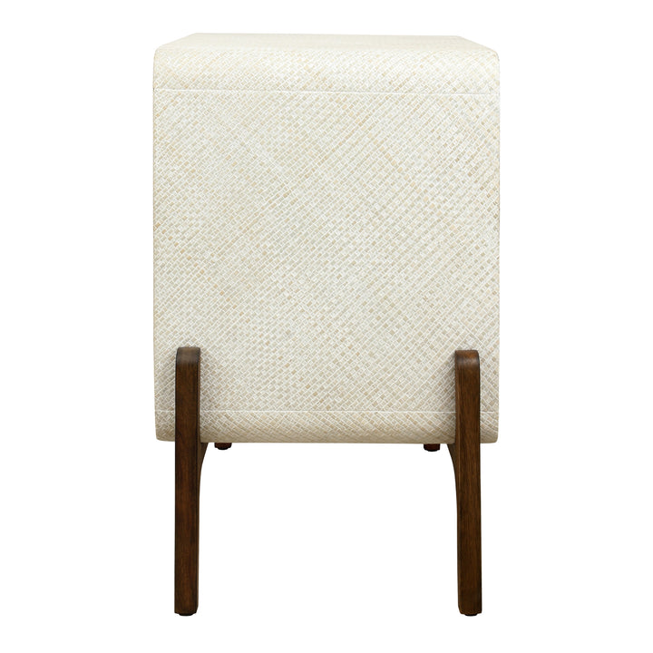 Lotie Nightstand/Side Table 2 Drawers Walnut Legs - Whitewash - view 5