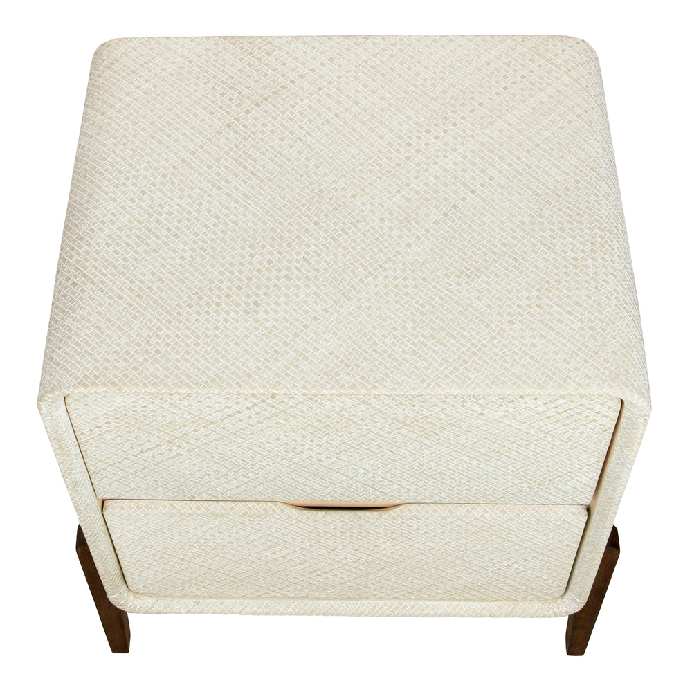 Lotie Nightstand/Side Table 2 Drawers Walnut Legs - Whitewash - view 10