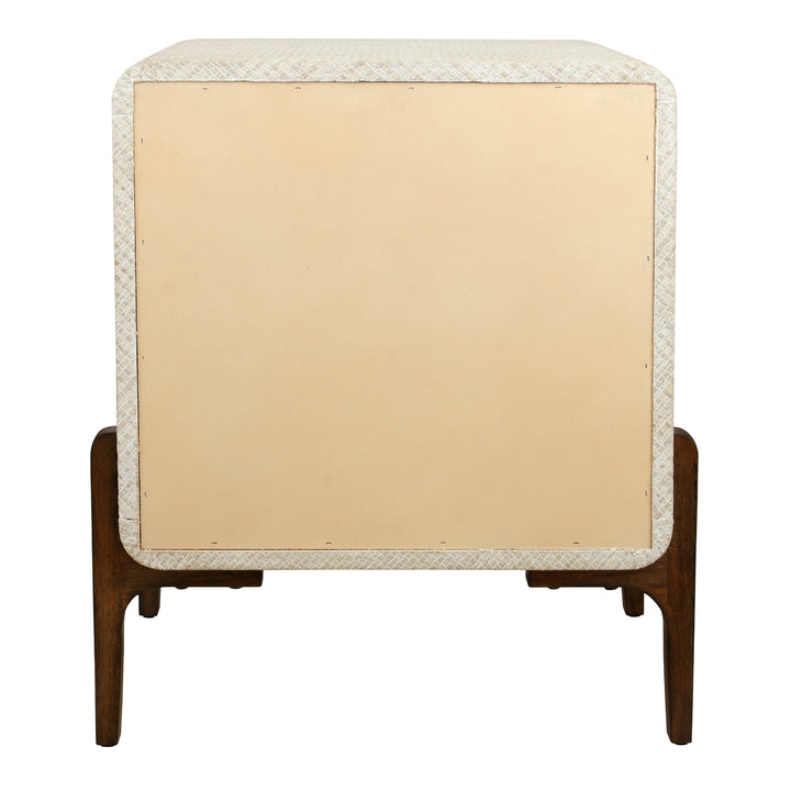 Lotie Nightstand/Side Table 2 Drawers Walnut Legs - Whitewash - view 6