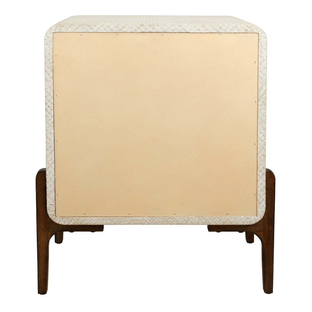 Lotie Nightstand/Side Table 2 Drawers Walnut Legs - Whitewash - view 6