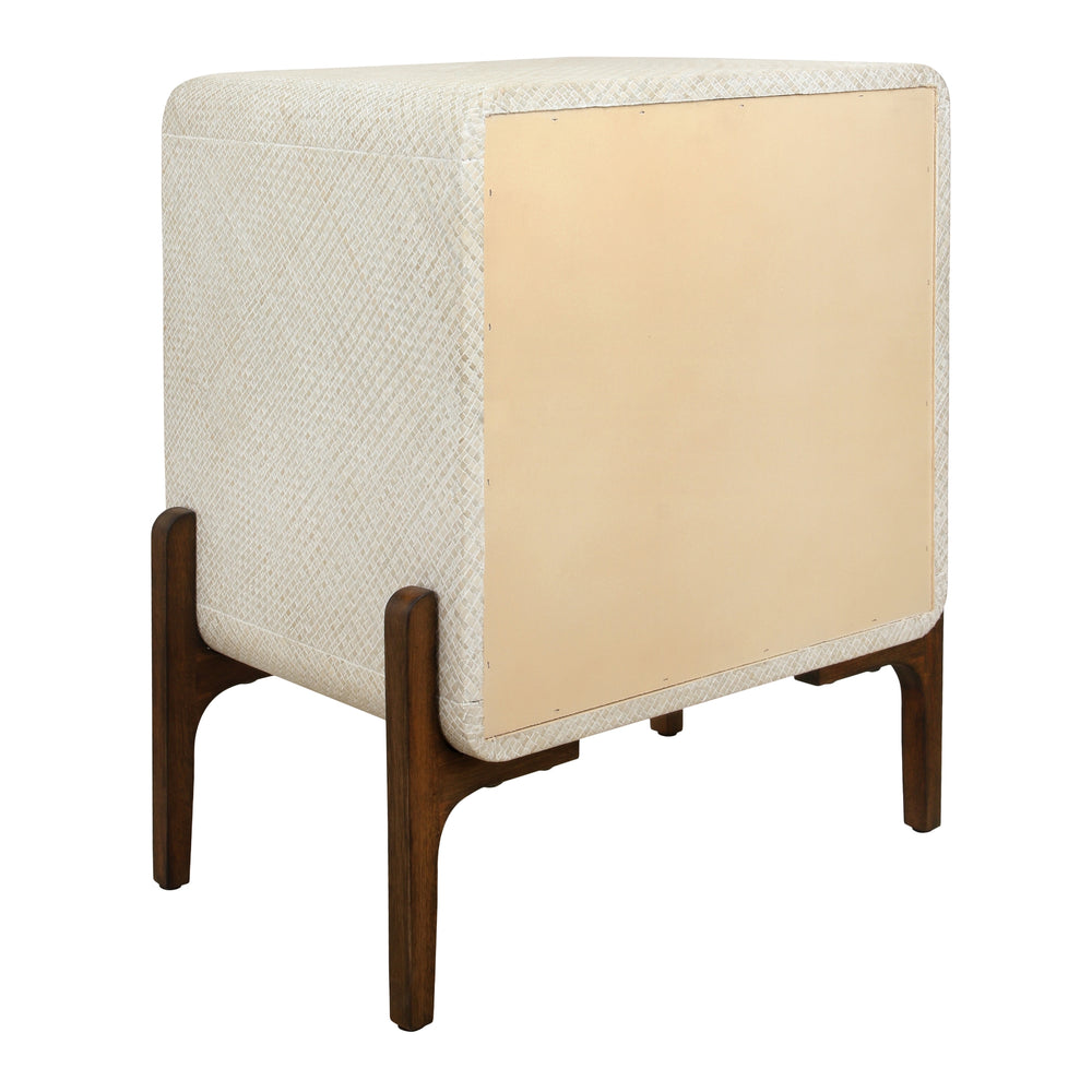 Lotie Nightstand/Side Table 2 Drawers Walnut Legs - Whitewash - view 7