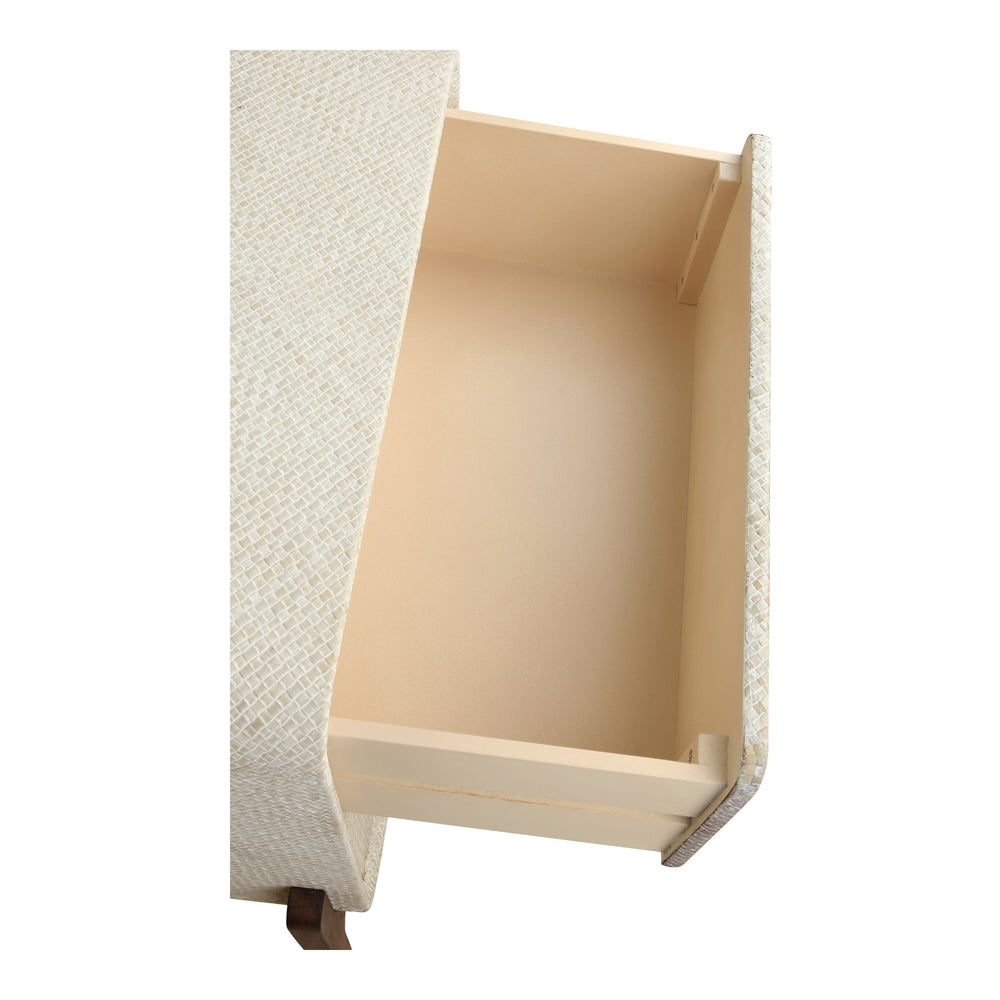 Lotie Nightstand/Side Table 2 Drawers Walnut Legs - Whitewash - view 11