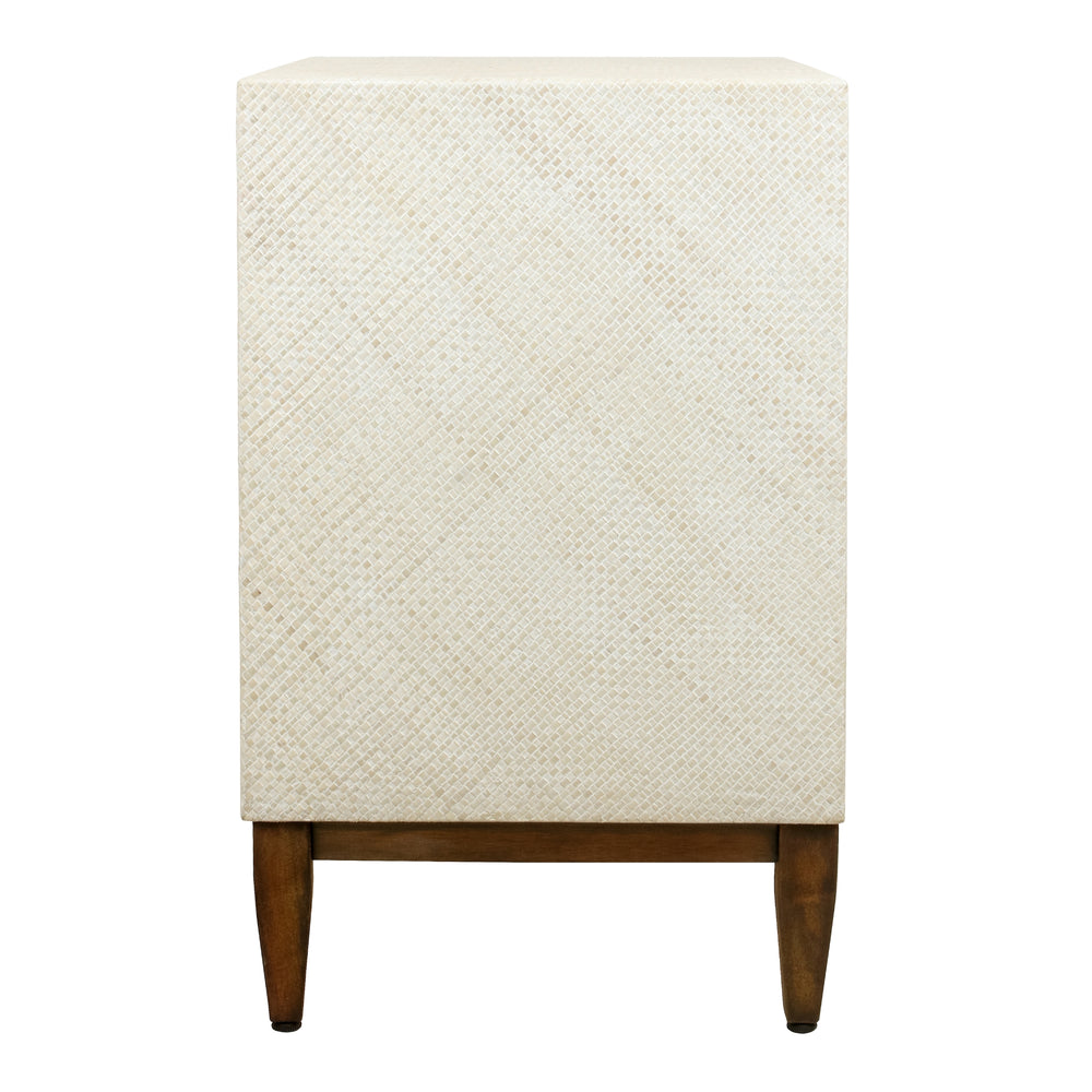 Brinley Nightstand/Side Table 3 Drawers Walnut Legs - Whitewash - view 5