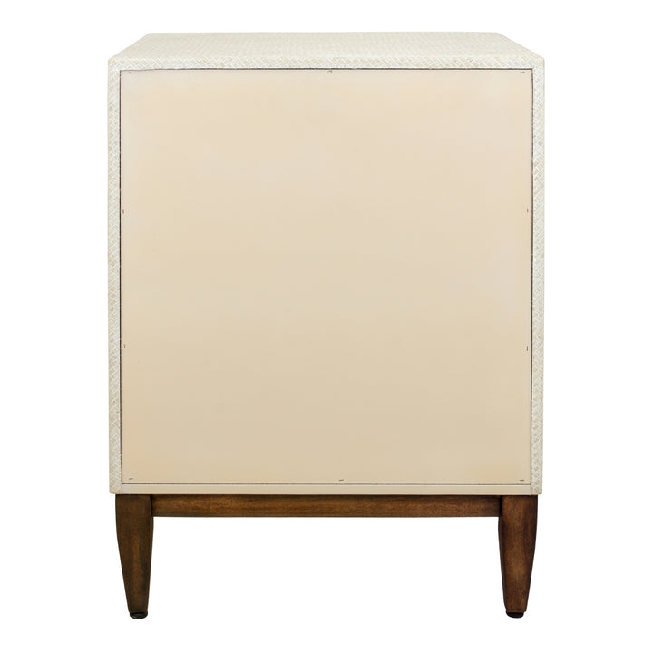 Brinley Nightstand/Side Table 3 Drawers Walnut Legs - Whitewash - view 6