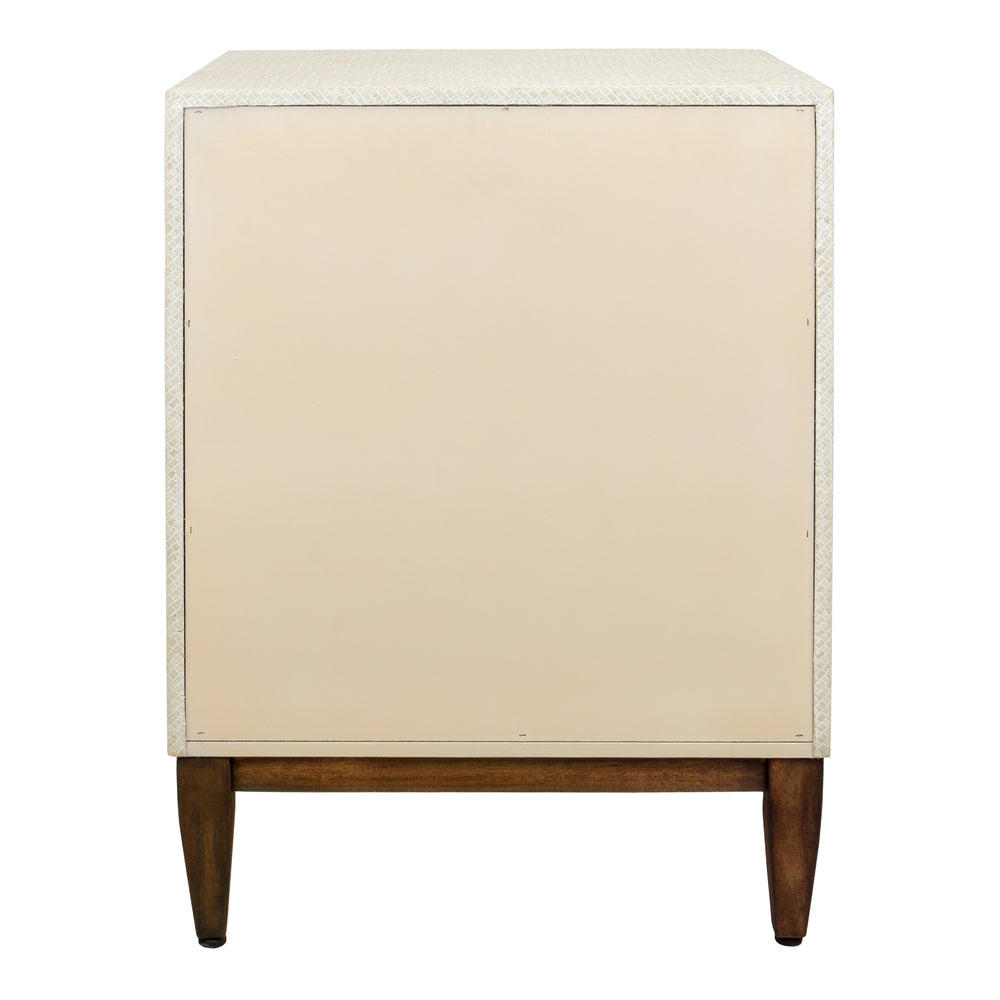 Brinley Nightstand/Side Table 3 Drawers Walnut Legs - Whitewash - view 6