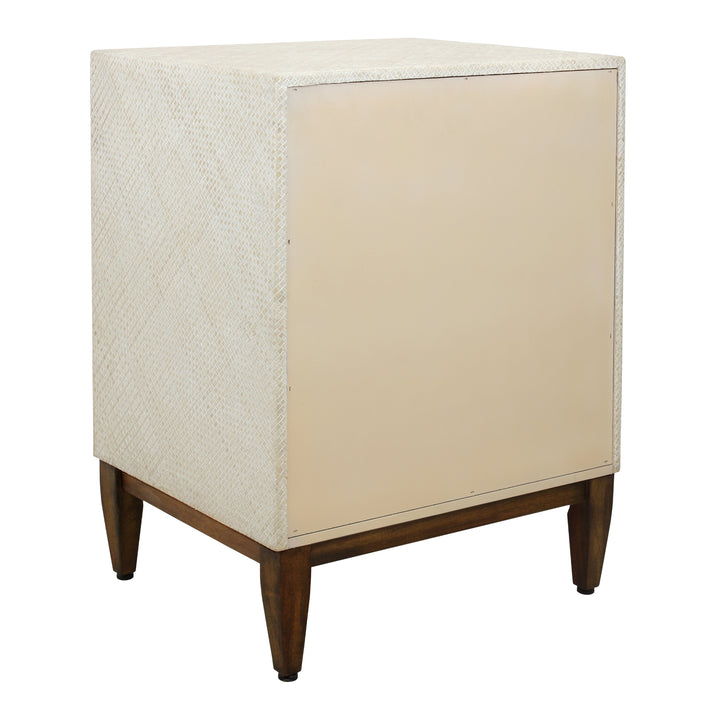 Brinley Nightstand/Side Table 3 Drawers Walnut Legs - Whitewash - view 7
