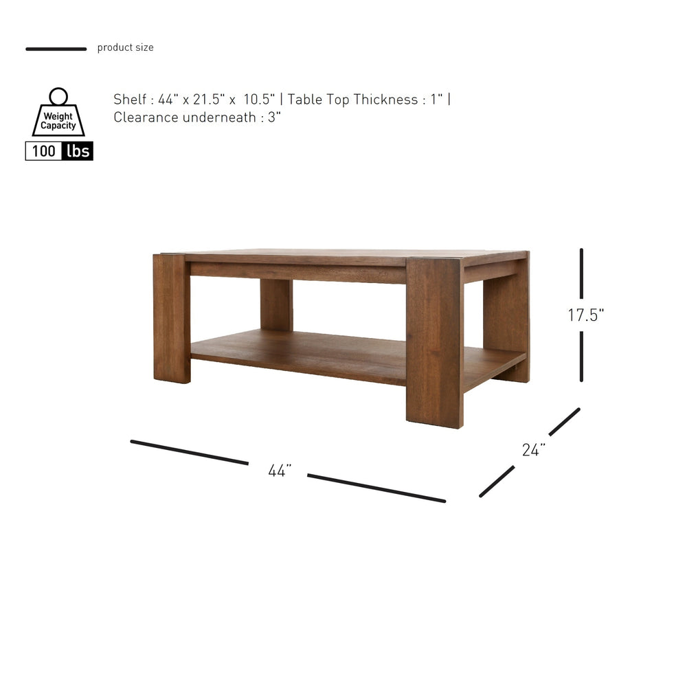 Morton Rectangular Coffee Table - Rustic Walnut - view 2