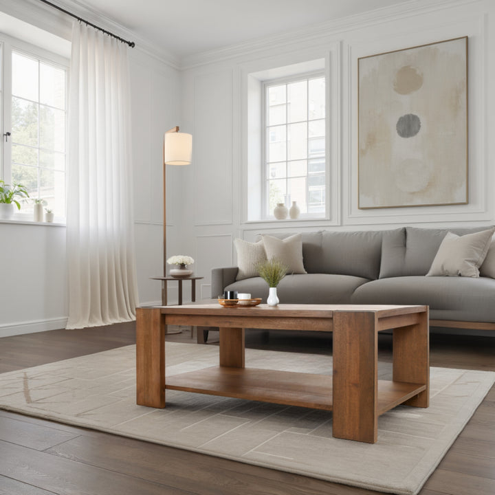Morton Rectangular Coffee Table - Rustic Walnut - view 3