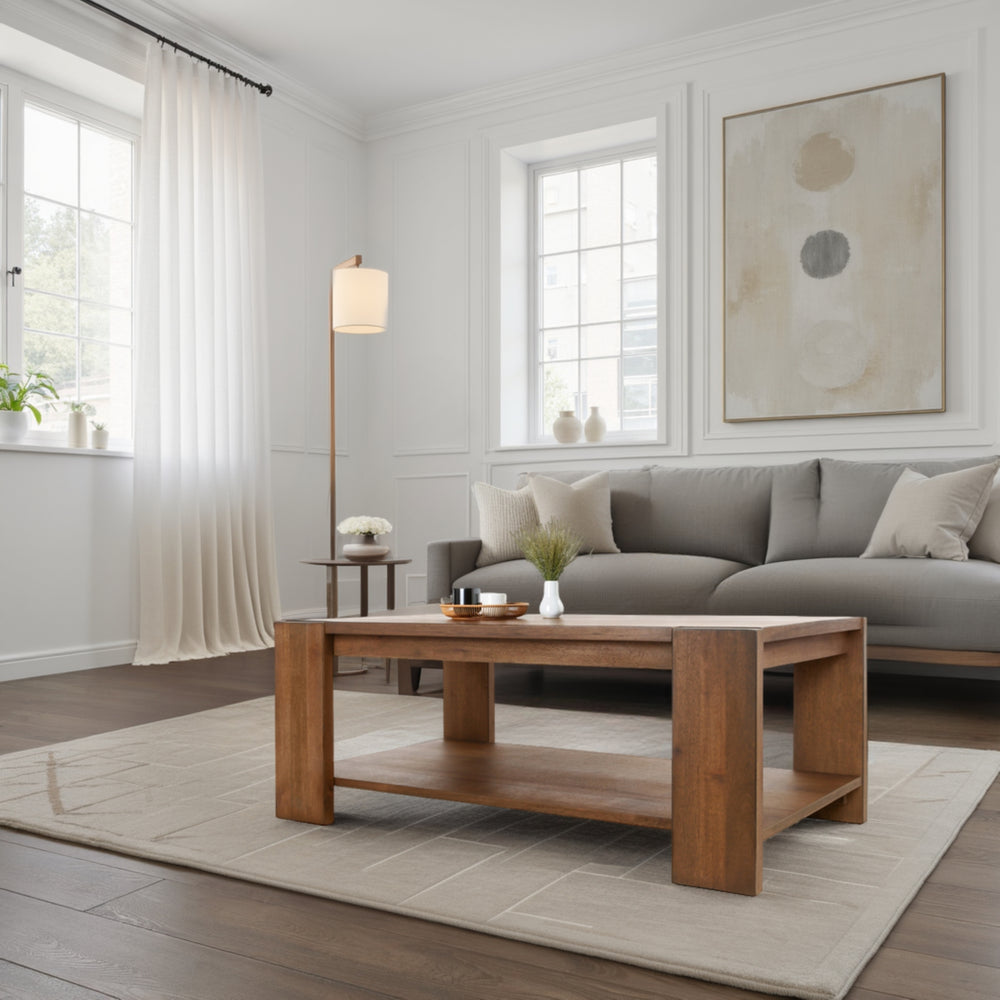 Morton Rectangular Coffee Table - Rustic Walnut - view 3