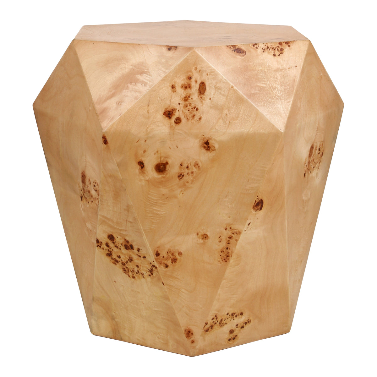 Malva Burl Wood Side/End Table - Natural Burl