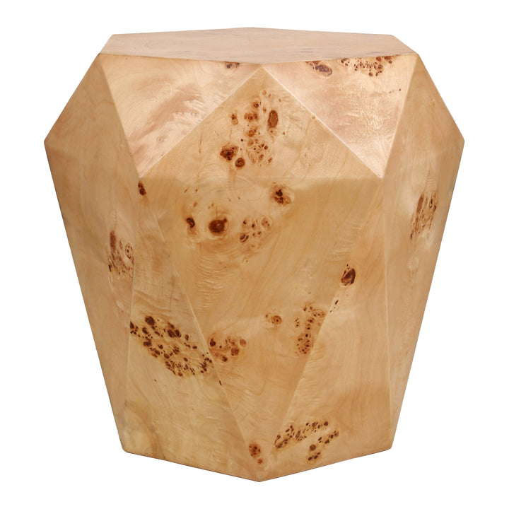 Malva Burl Wood Side/End Table - Natural Burl