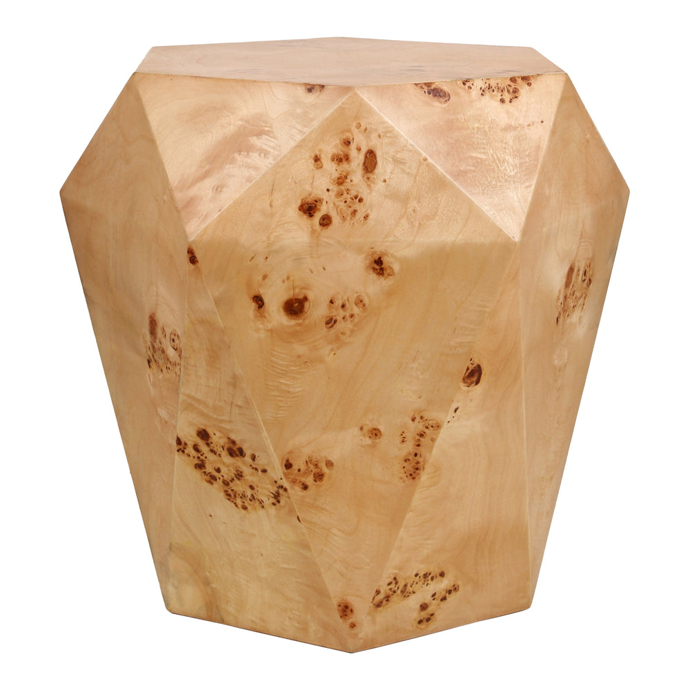 Malva Burl Wood Side/End Table - Natural Burl
