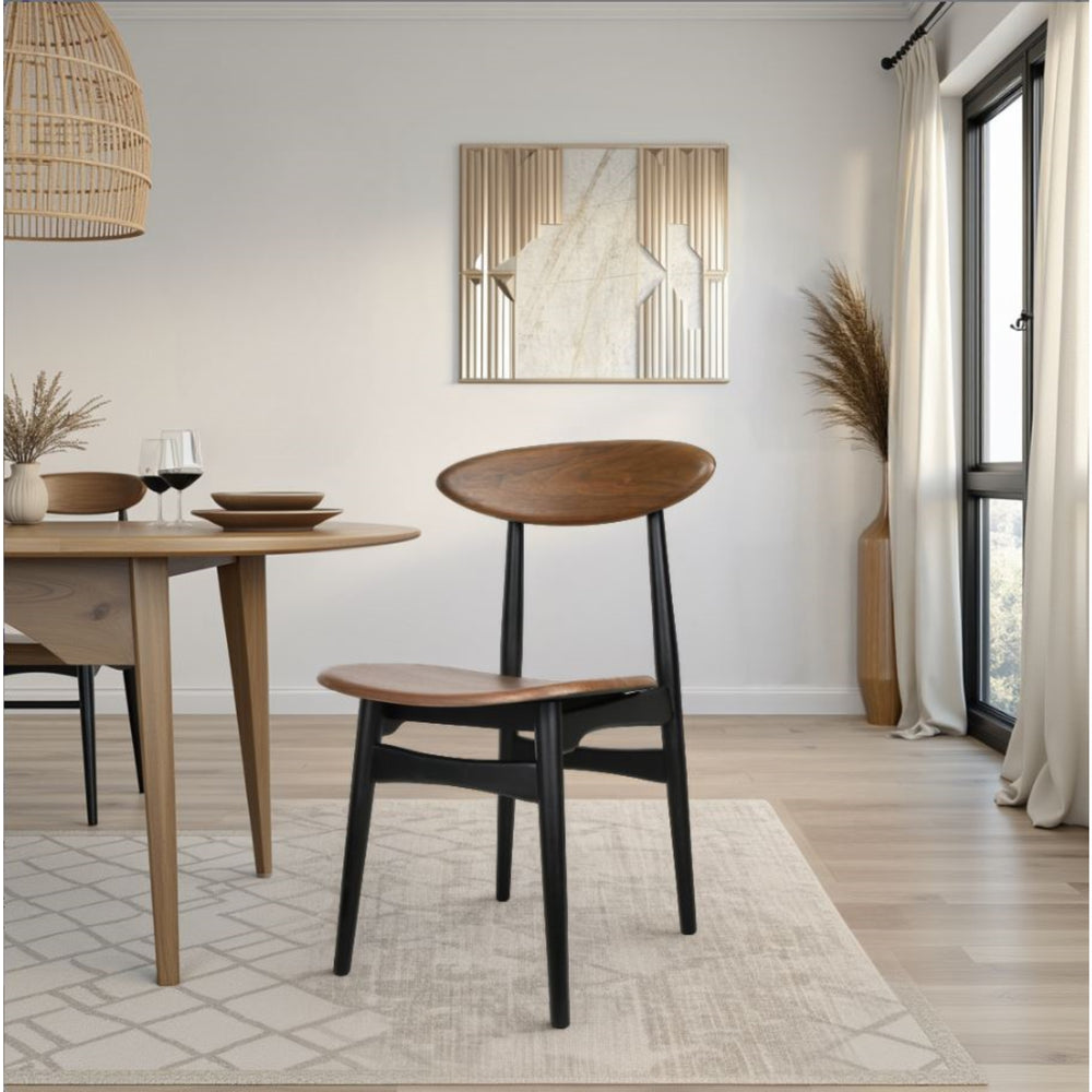 Maglio Dining Side Chair - Black/Walnut - view 3