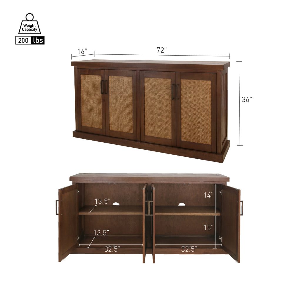 Armoni Buffet/Sideboard 4 Doors - Walnut - view 2