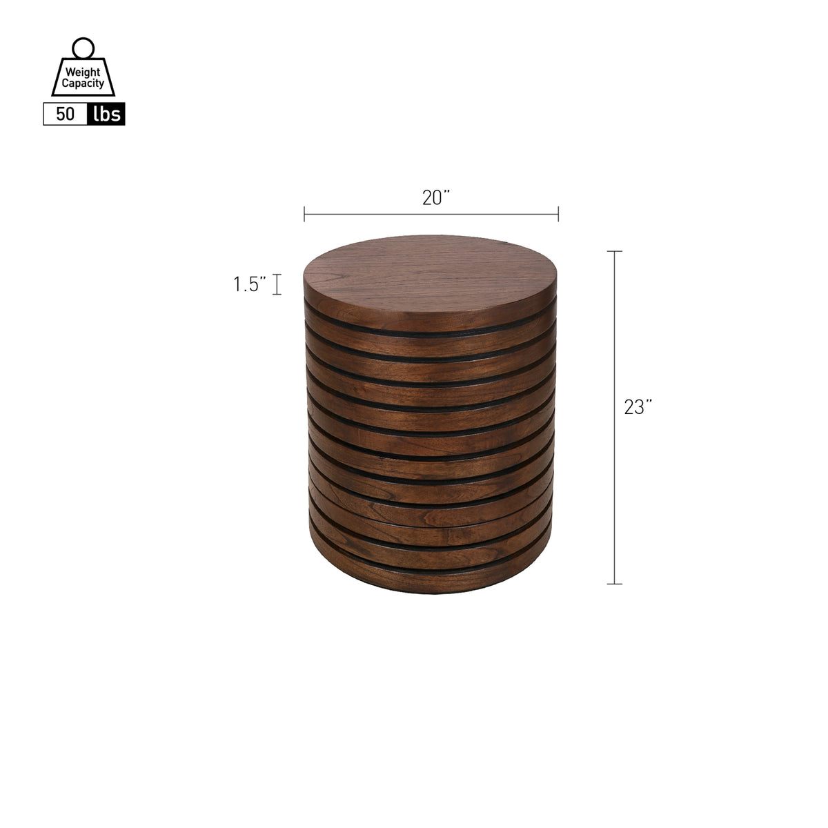 Corvin Side/End Table - Walnut - view 2