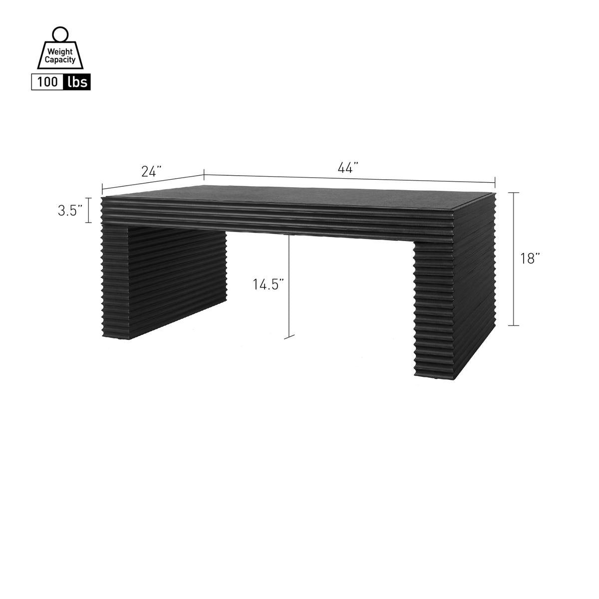 Riker Coffee Table - Black - view 2