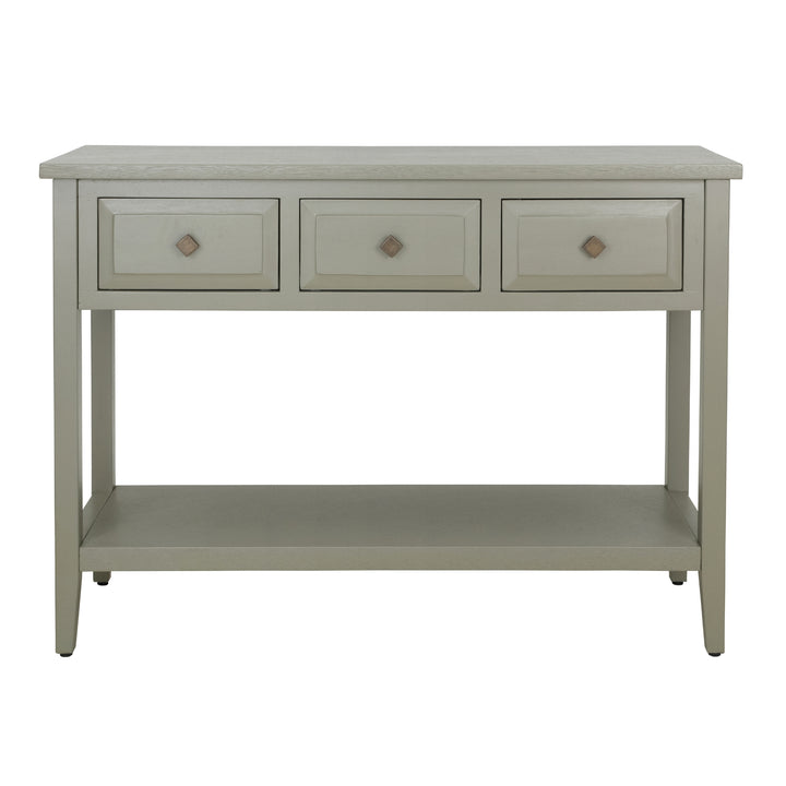 Wexford Console Table 3 Drawers with Shelf - Sage Green - view 4