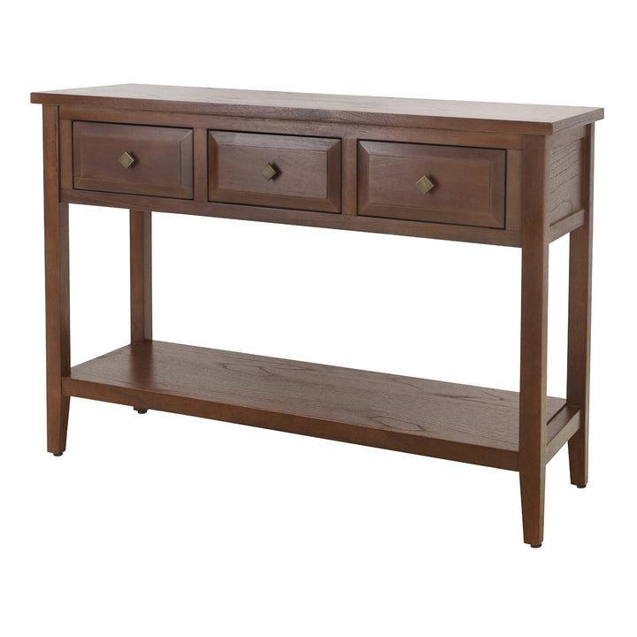 Wexford Console Table 3 Drawers with Shelf - Walnut