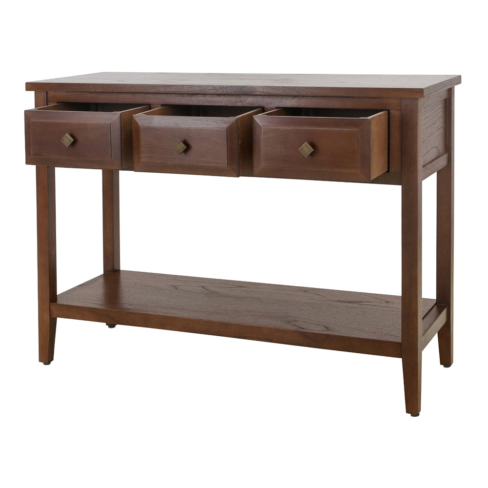 Wexford Console Table 3 Drawers with Shelf - Walnut - view 9