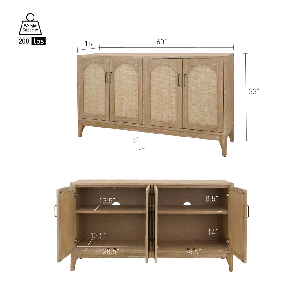 Chantilly Buffet/Sideboard 4 Doors - Brushed Sand - view 2