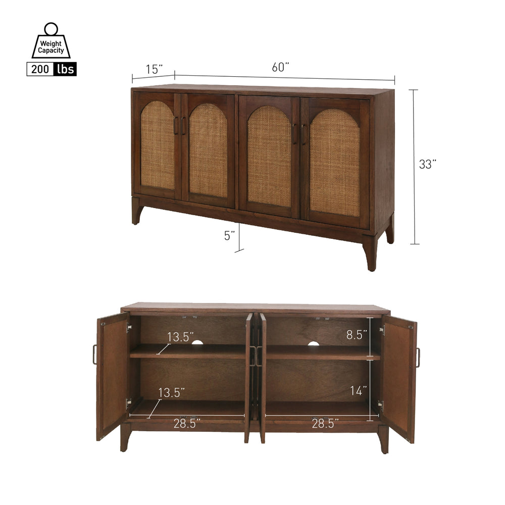 Chantilly Buffet/Sideboard 4 Doors - Walnut - view 2