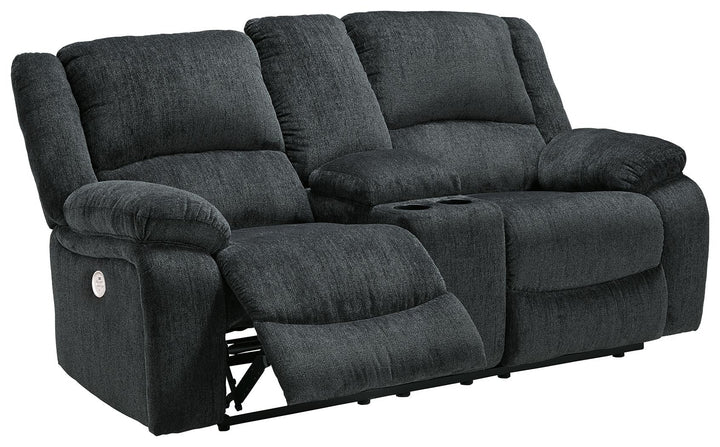Draycoll - Dbl Rec Pwr Loveseat W/Console - Slate