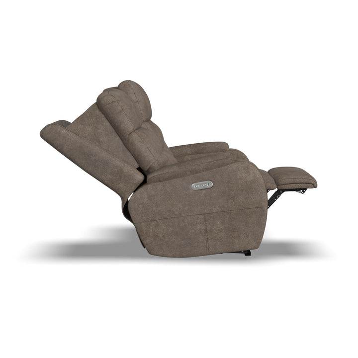 flexsteel-b3906-60h-strait-power-reclining-loveseat-with-power-headrests-dark-brown