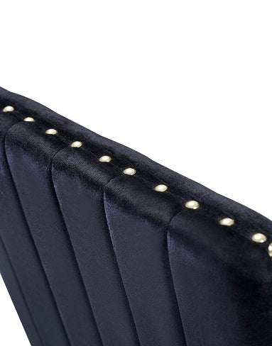 Keisha - Modern Black Velvet and Gold Dining Chair Set of 2