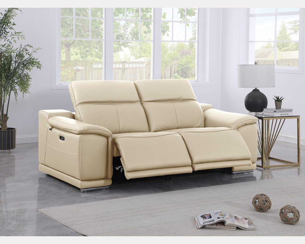 DivanItalia 9762 Beige Italian Leather Modular Loveseat - alternate view 3