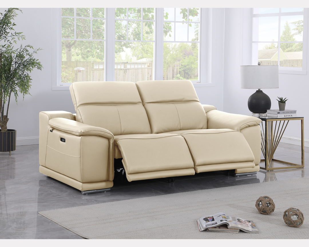 DivanItalia 9762 Beige Italian Leather Modular Loveseat