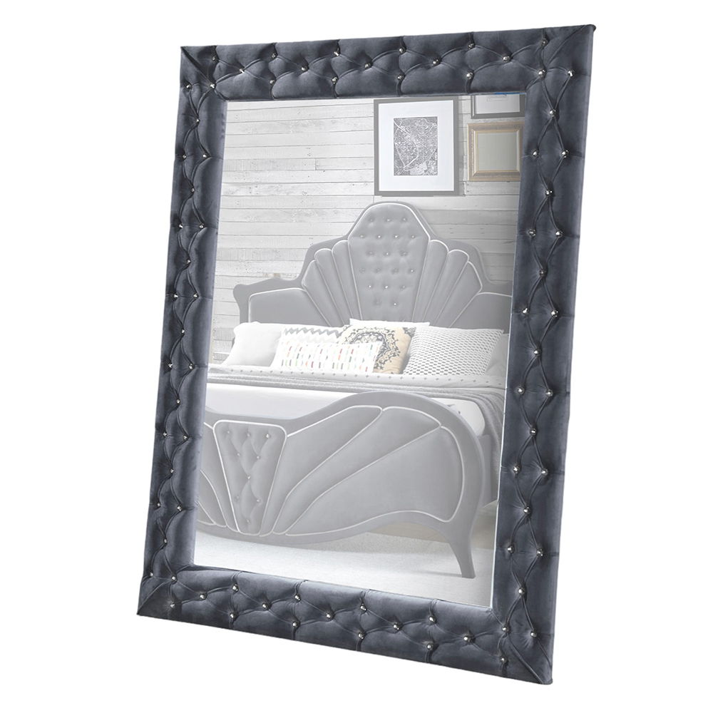Dante - Accent Floor Mirror - Gray Velvet
