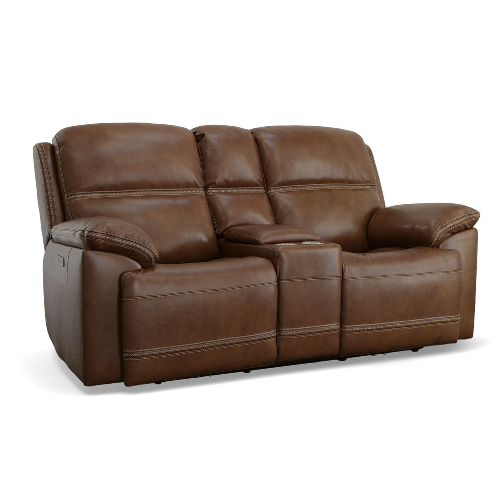 Jackson Power Reclining Loveseat With Console & Power Headrests Whiskey