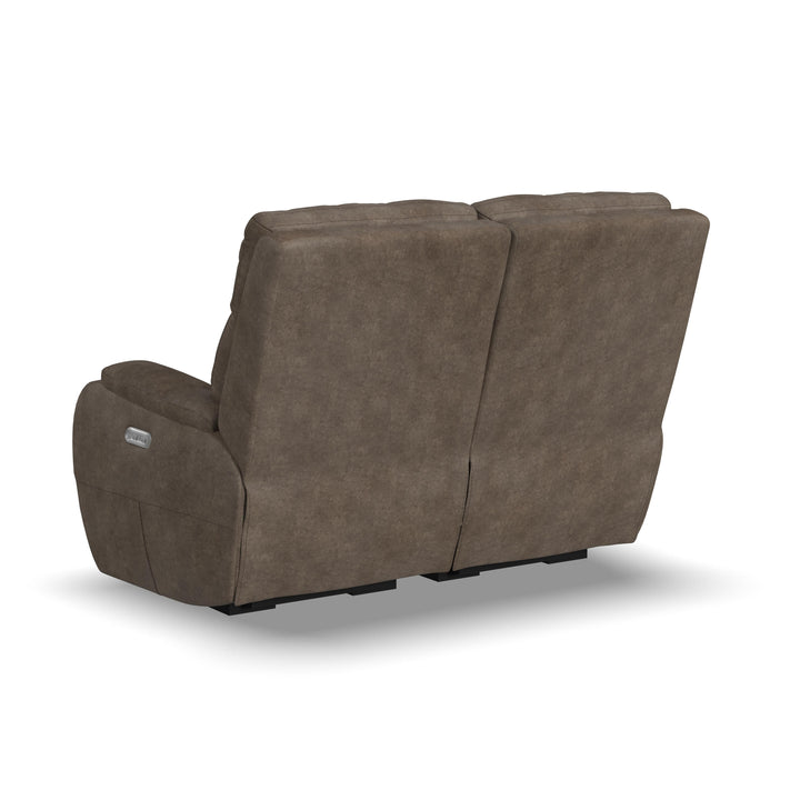 Strait Leather Power Reclining Loveseat with Power Headrests