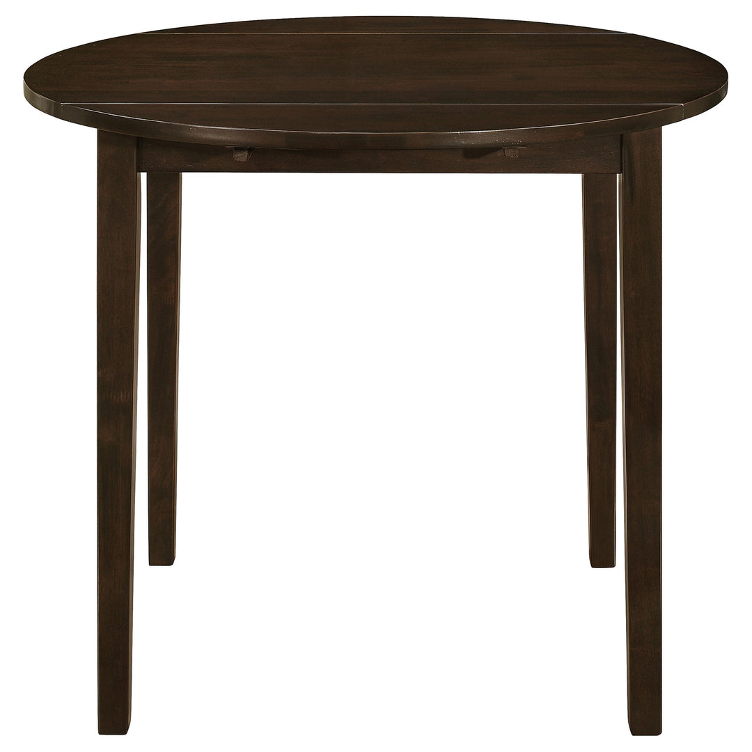 coaster-furniture-130005-bucknell-3-piece-round-drop-leaf-dining-table-set-cappuccino