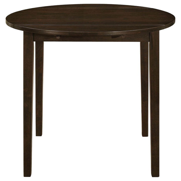 coaster-furniture-130005-bucknell-3-piece-round-drop-leaf-dining-table-set-cappuccino
