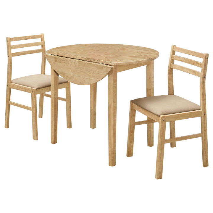 coaster-furniture-130006-bucknell-3-piece-round-drop-leaf-dining-table-set-natural