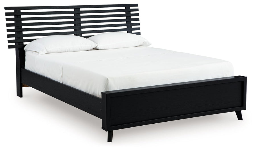 Danziar - Queen Slat Panel Bed - Black by Ashley Furniture product image