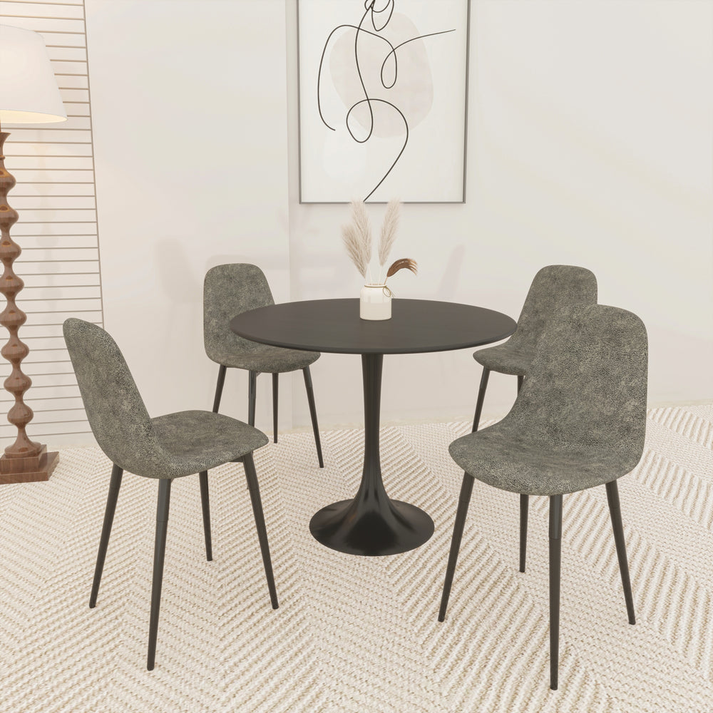5-piece-round-dining-table-set-black-suede-tulip-base