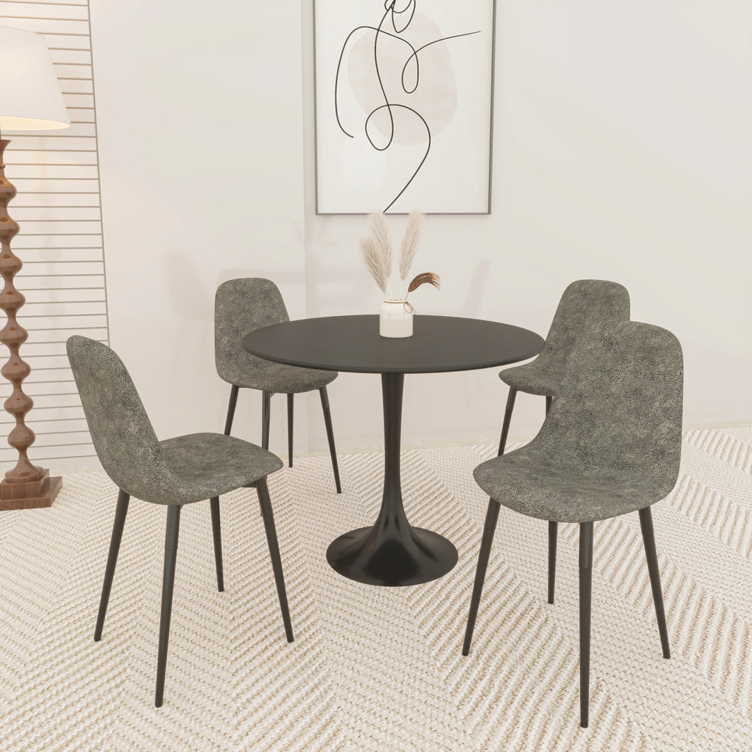 5-piece-round-dining-table-set-black-suede-tulip-base