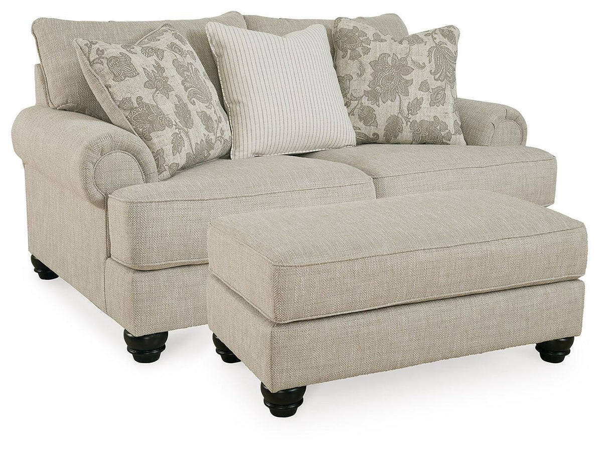 Asanti Loveseat and Ottoman - Fog (1)