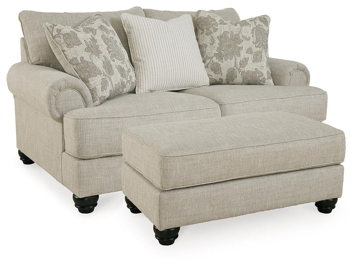 Asanti Loveseat and Ottoman - Fog (1)