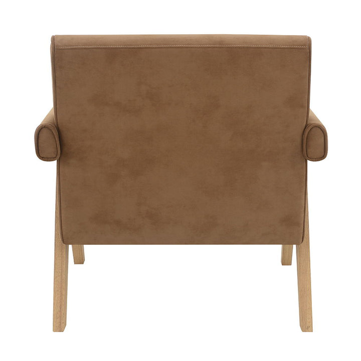 Zoey - Accent Chair - Chocolate Suede & Oak