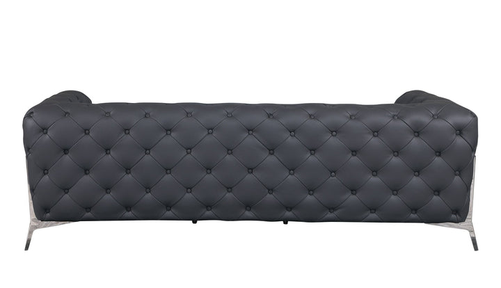 DivanItalia 970 Italian Leather Dark Gray Sofa