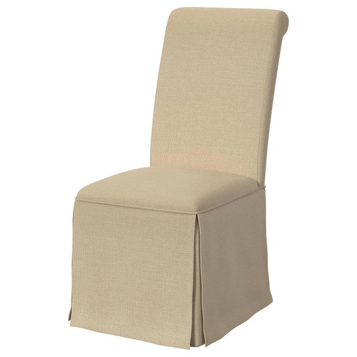 Shawna - Upholstered Skirted Dining Chair  - Khaki