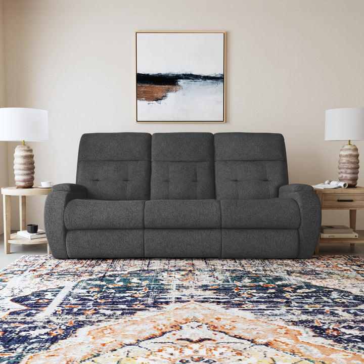 Flexsteel 2906-62H Strait  Power Reclining Sofa With Power Headrests  Gray