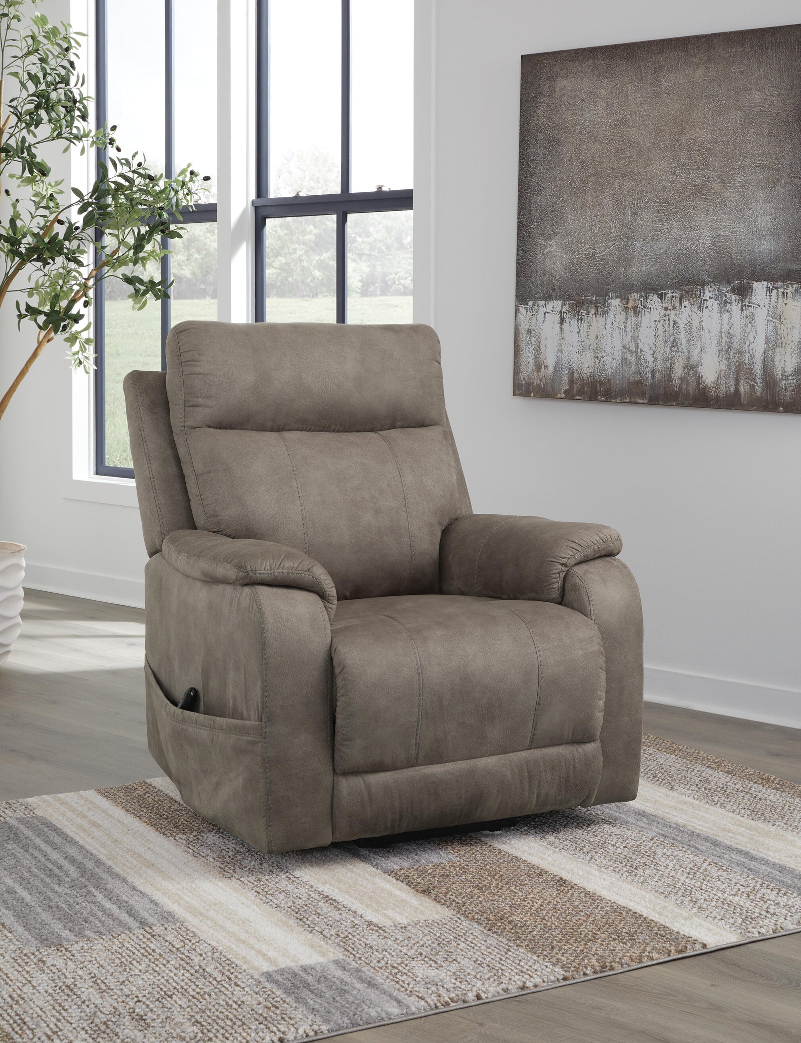 Crestmeade Power Lift Recliner - Dark Gray (2)