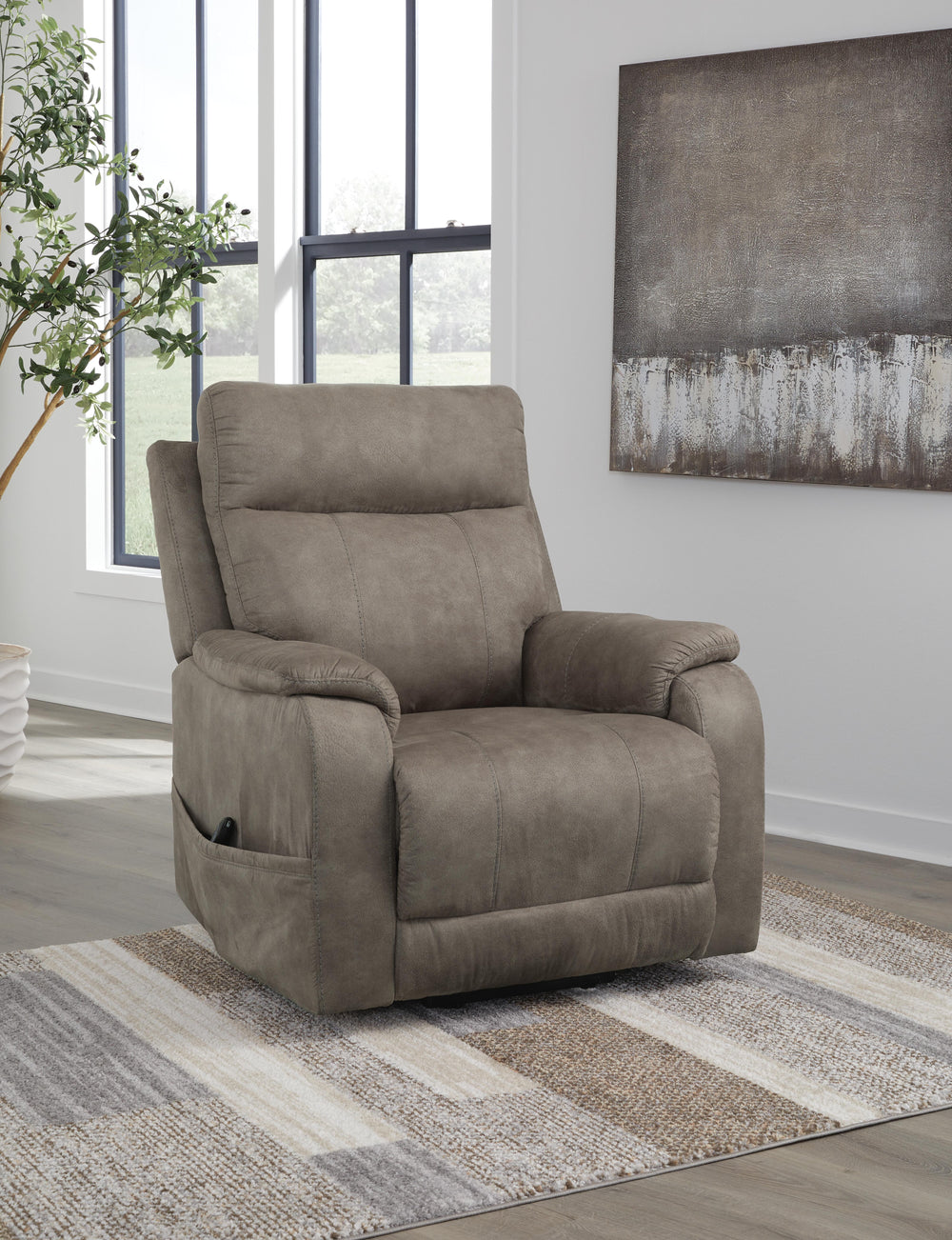 Crestmeade Power Lift Recliner - Dark Gray (2)