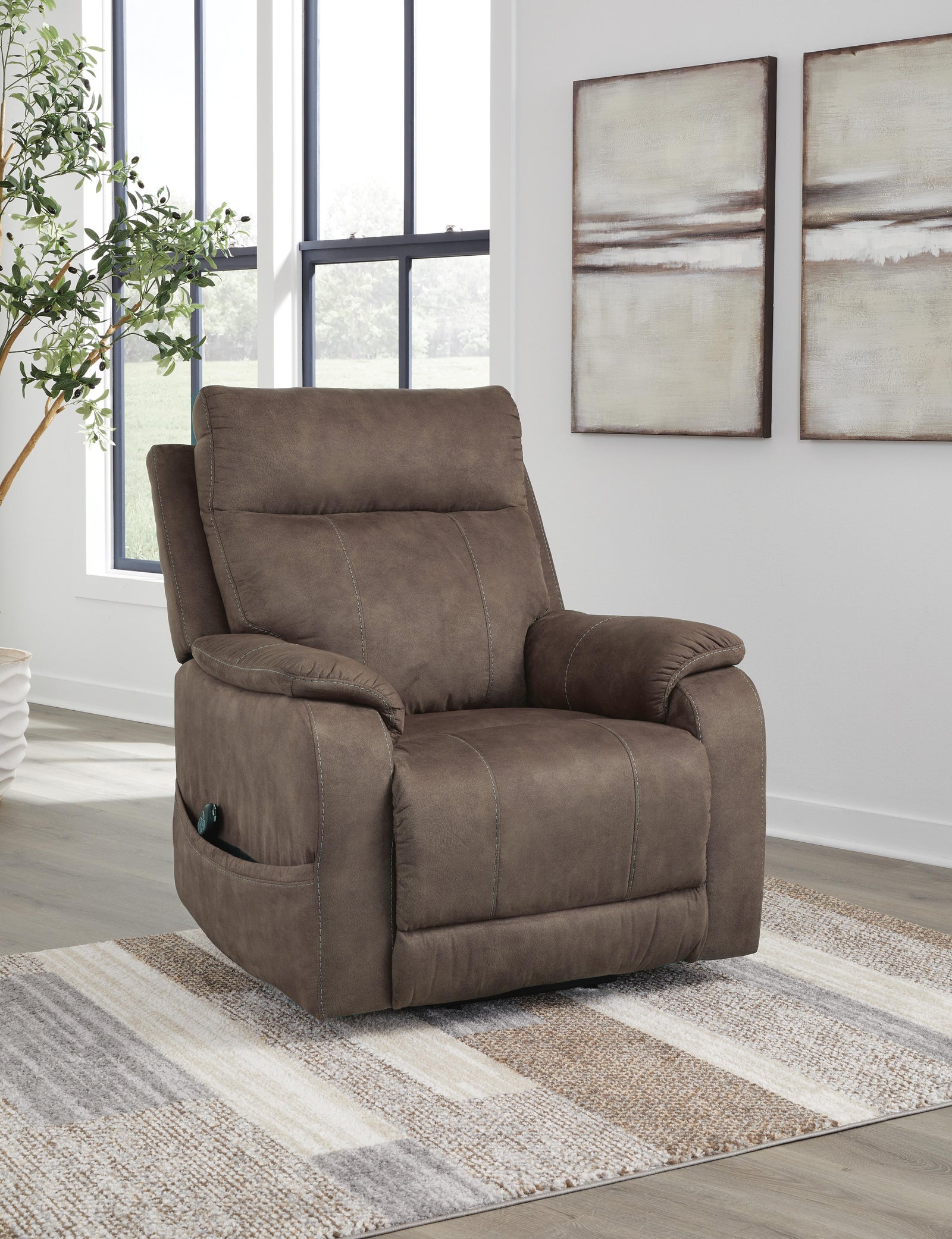 Crestmeade Power Lift Recliner - Dark Brown (2)