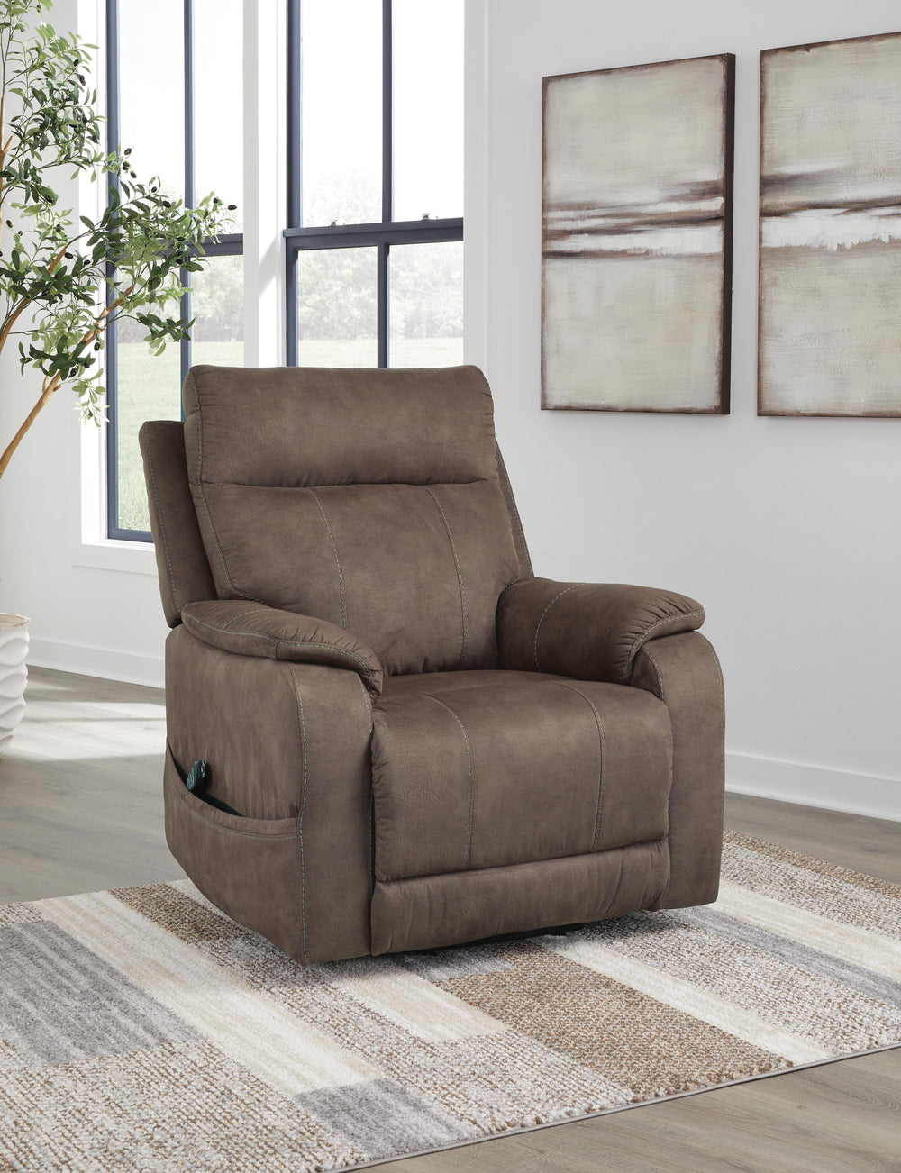 Crestmeade Power Lift Recliner - Dark Brown (2)