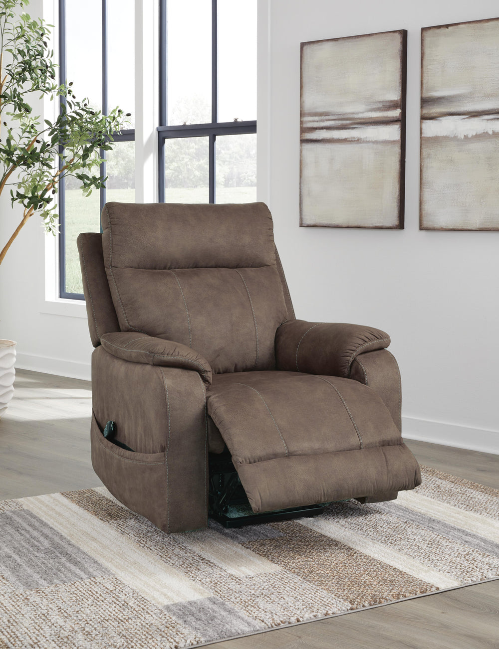 Crestmeade Power Lift Recliner - Dark Brown (9)
